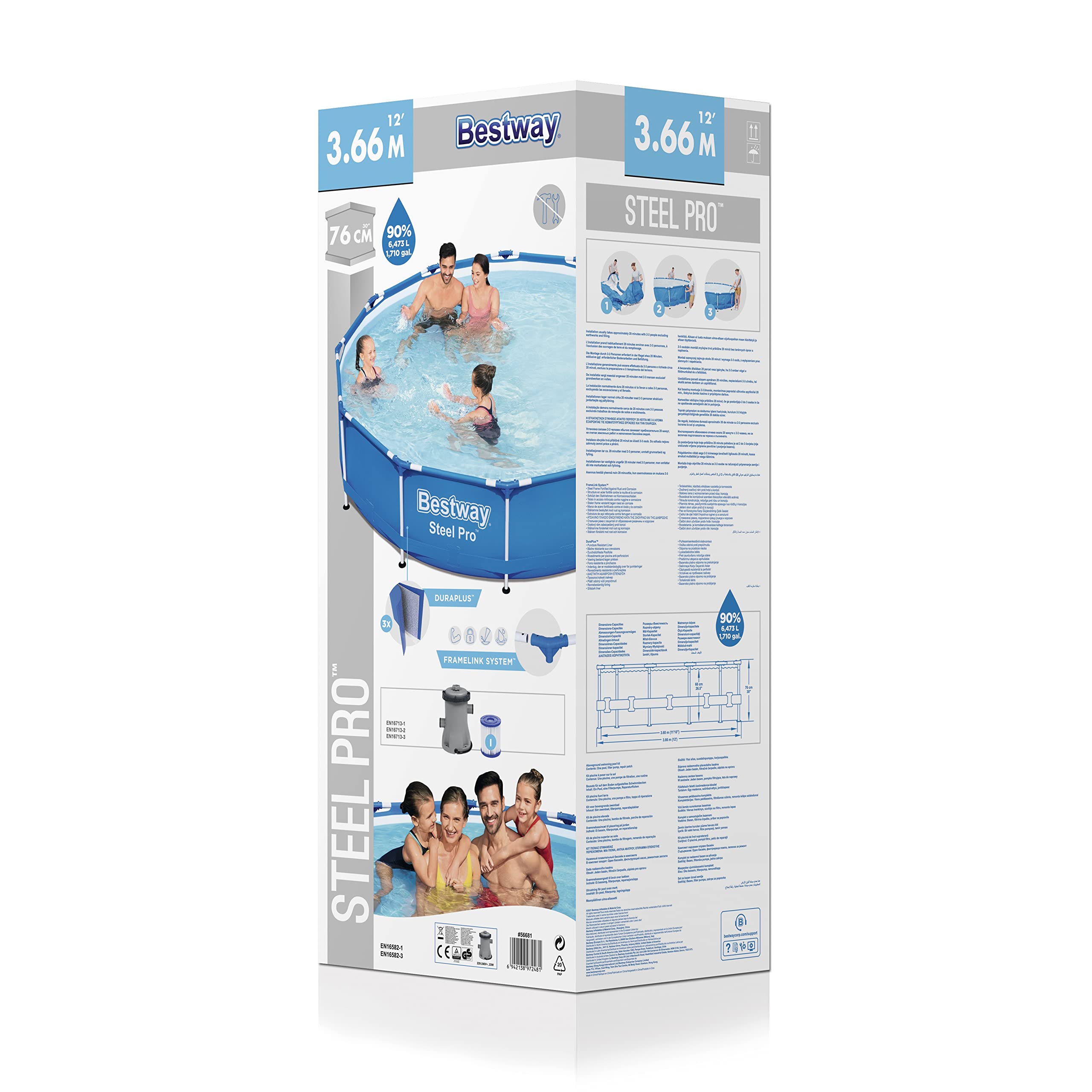 bestway-steel-pro-frame-pool-set-rund-366-x-76-cm-blau-mit-filterpumpe image 3