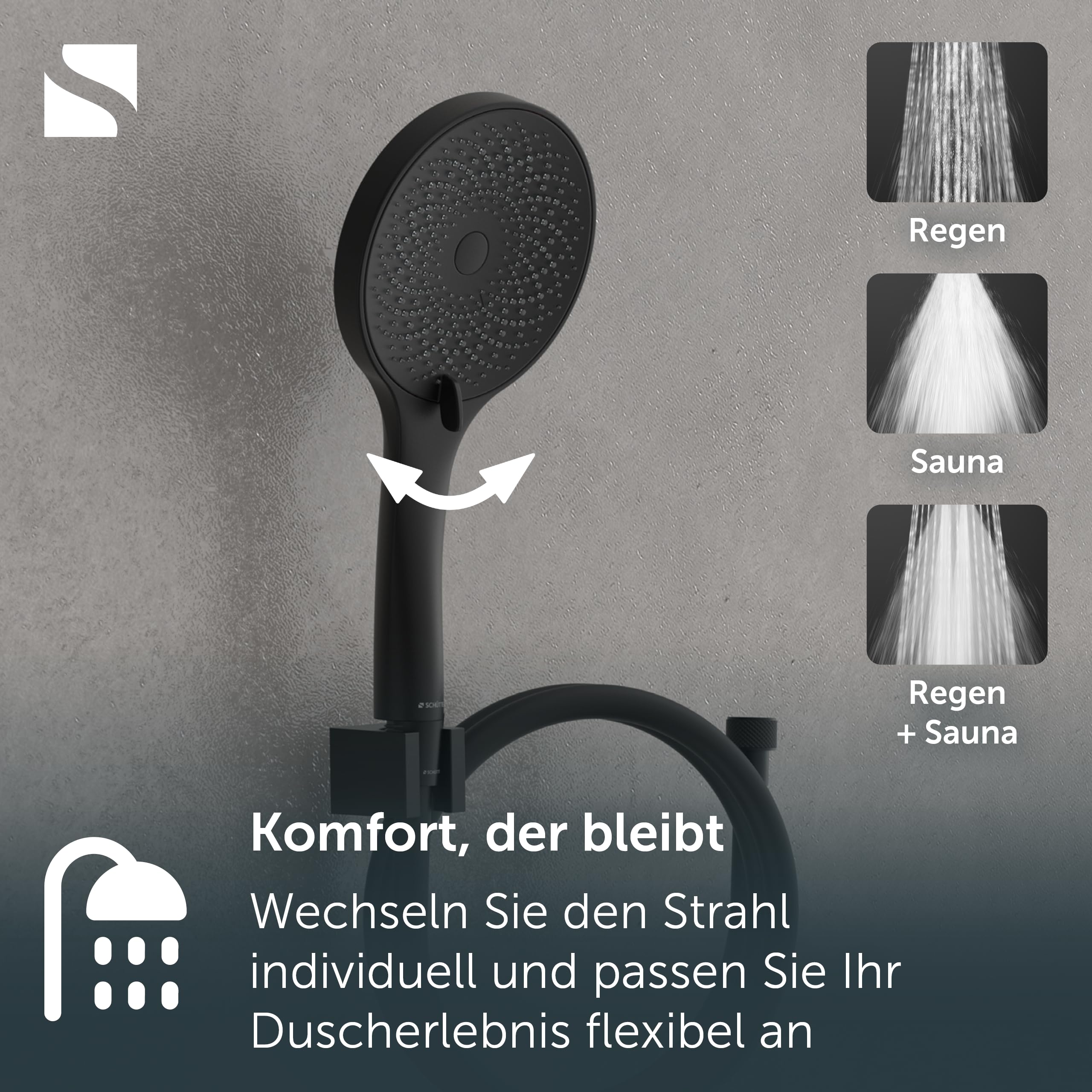 sch-tte-raven-brauseset-schwarz-handbrause-3-strahlig-mit-schlauch-150-cm-und-ha image 4