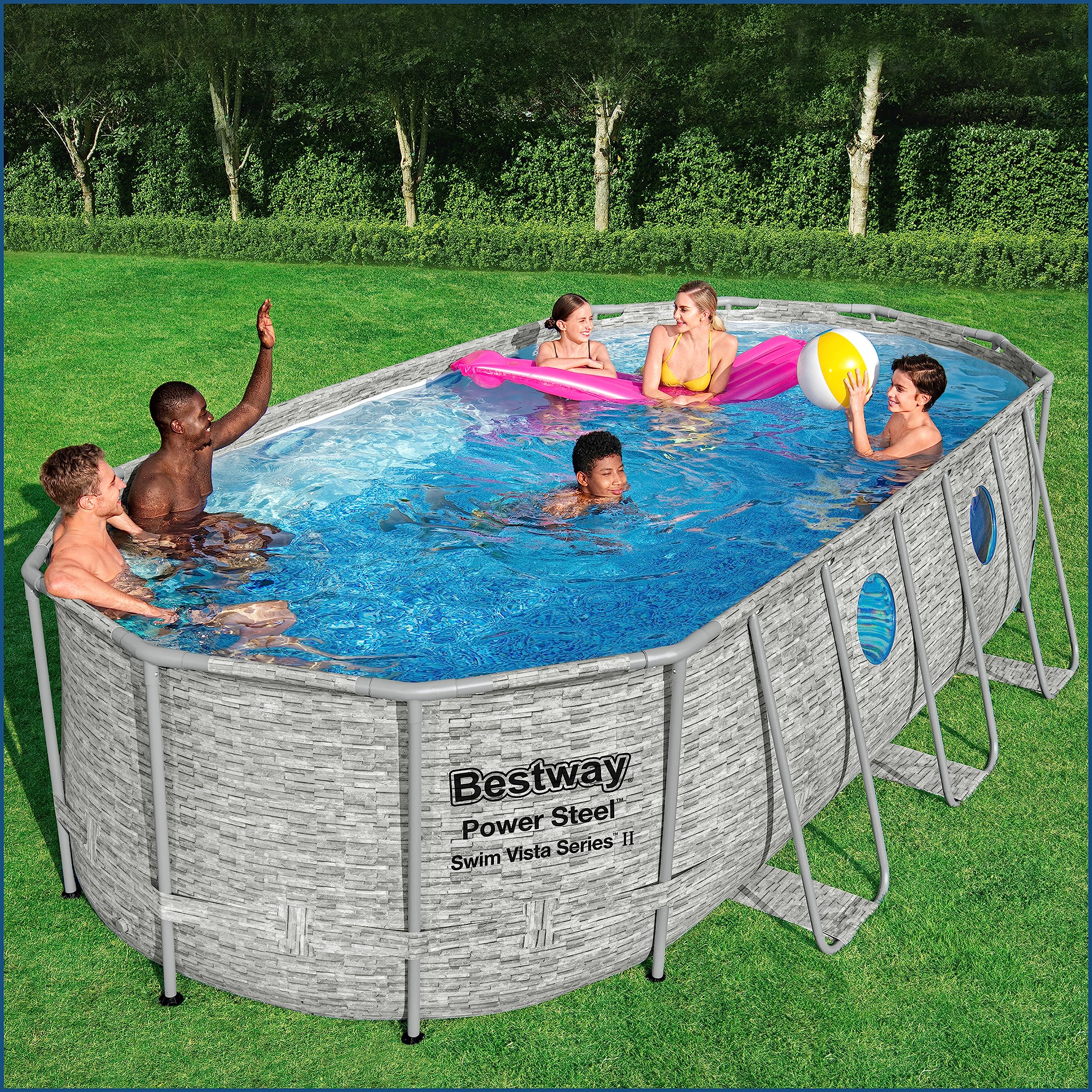 bestway-power-steel-swim-vista-549x274x122-cm-frame-pool-set-steinwand-optik-ova image 2