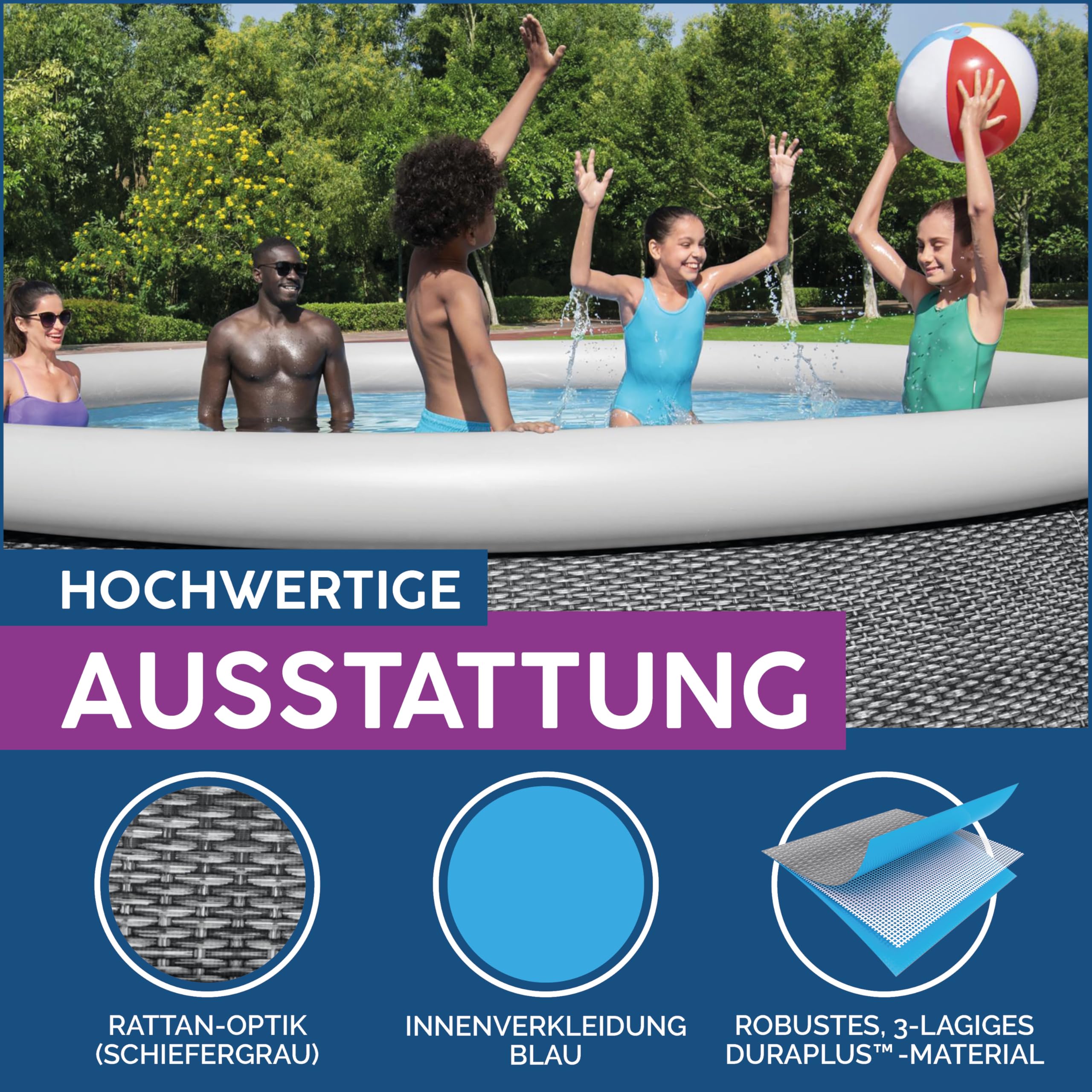 bestway-fast-set-aufstellpool-set-396x84-cm-rattan-schiefergrau-mit-filterpumpe image 5
