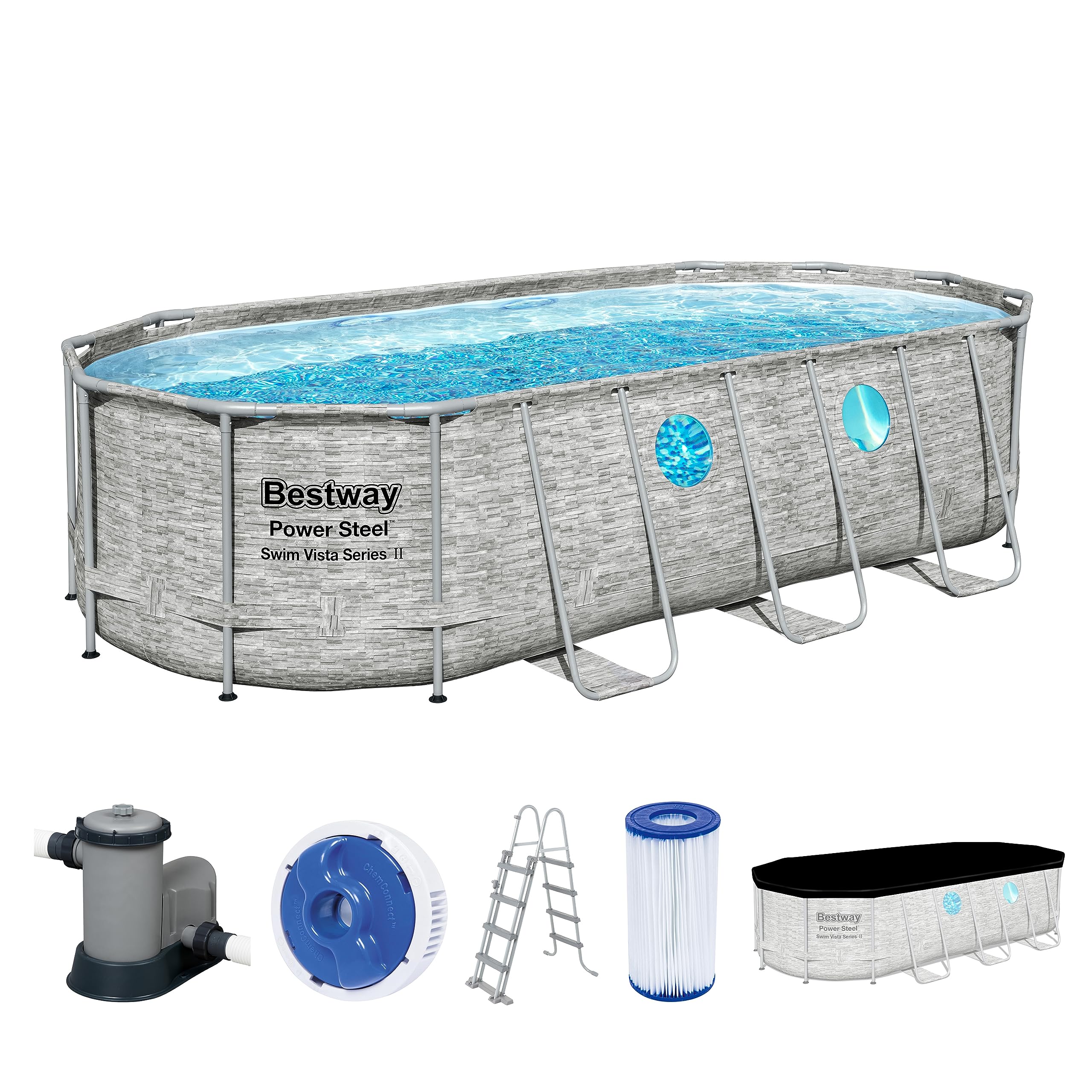 bestway-power-steel-swim-vista-549x274x122-cm-frame-pool-set-steinwand-optik-ova image 1
