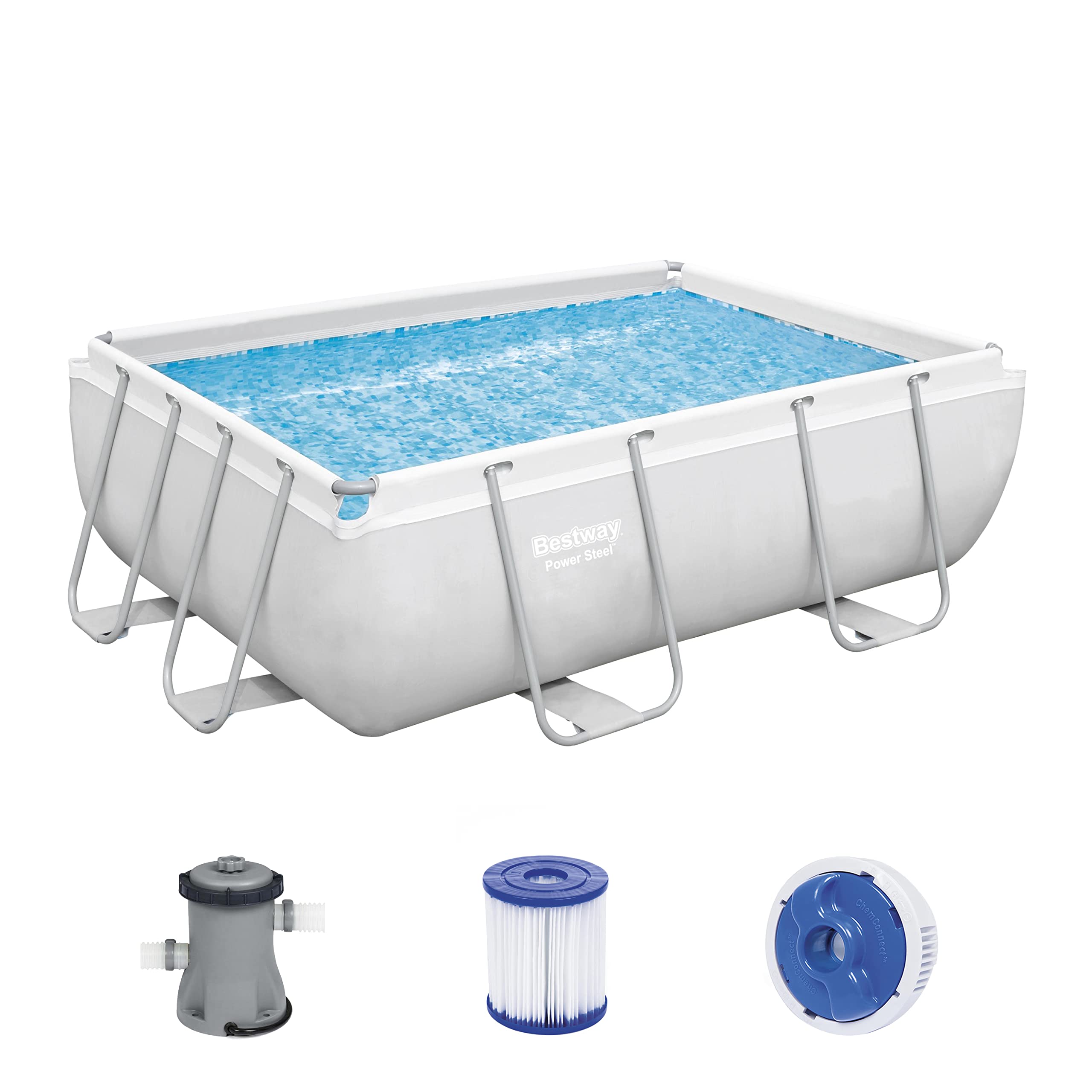bestway-power-steel-frame-pool-set-eckig-282x196x84-cm-mit-filterpumpe image 1