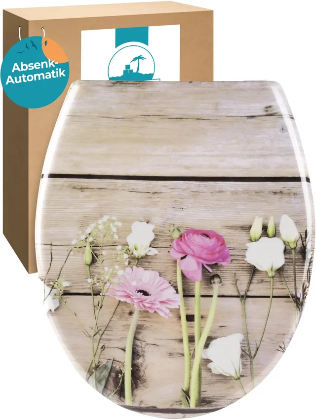 calmwaters-wild-flower-wc-sitz-blumen-motiv-mit-absenkautomatik-duroplast image 1