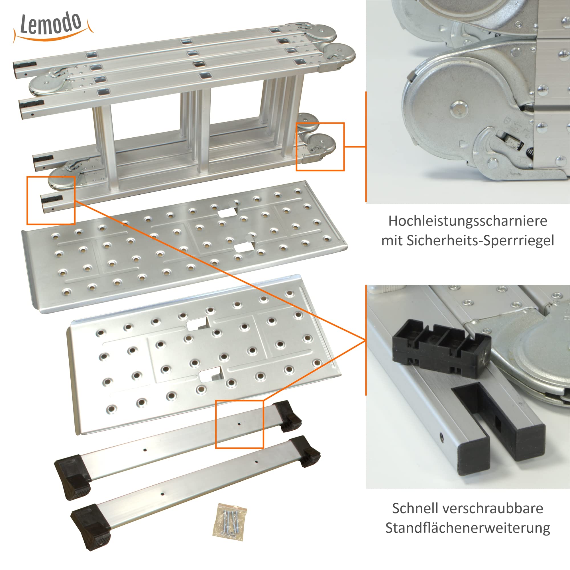 lemodo-alu-multifunktionsleiter-4x3-sprossen-356-cm-klappbar-bis-150-kg image 4