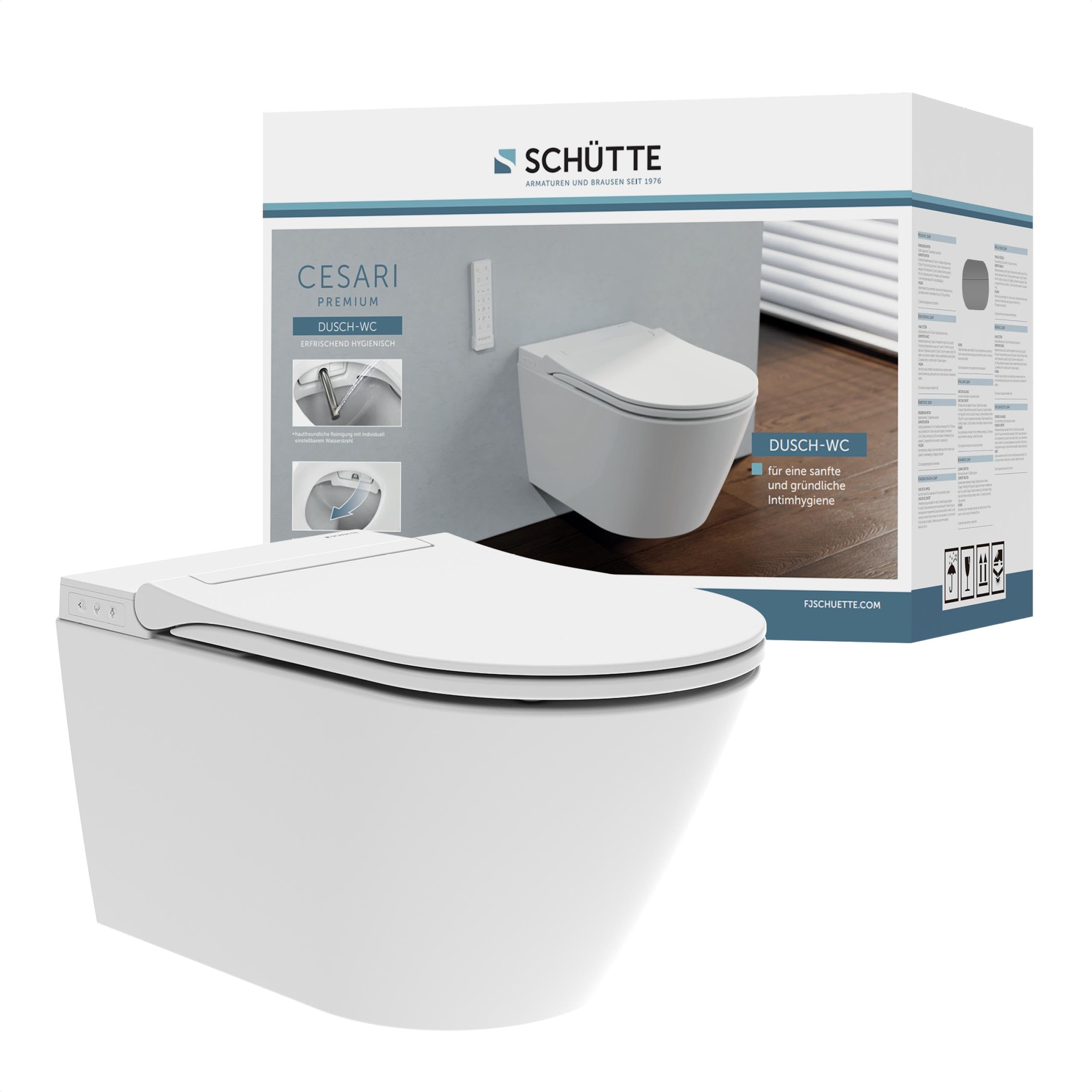 sch-tte-dusch-wc-set-cesari-h-nge-wc-ohne-sp-lrand-mit-bidetfunktion image 1