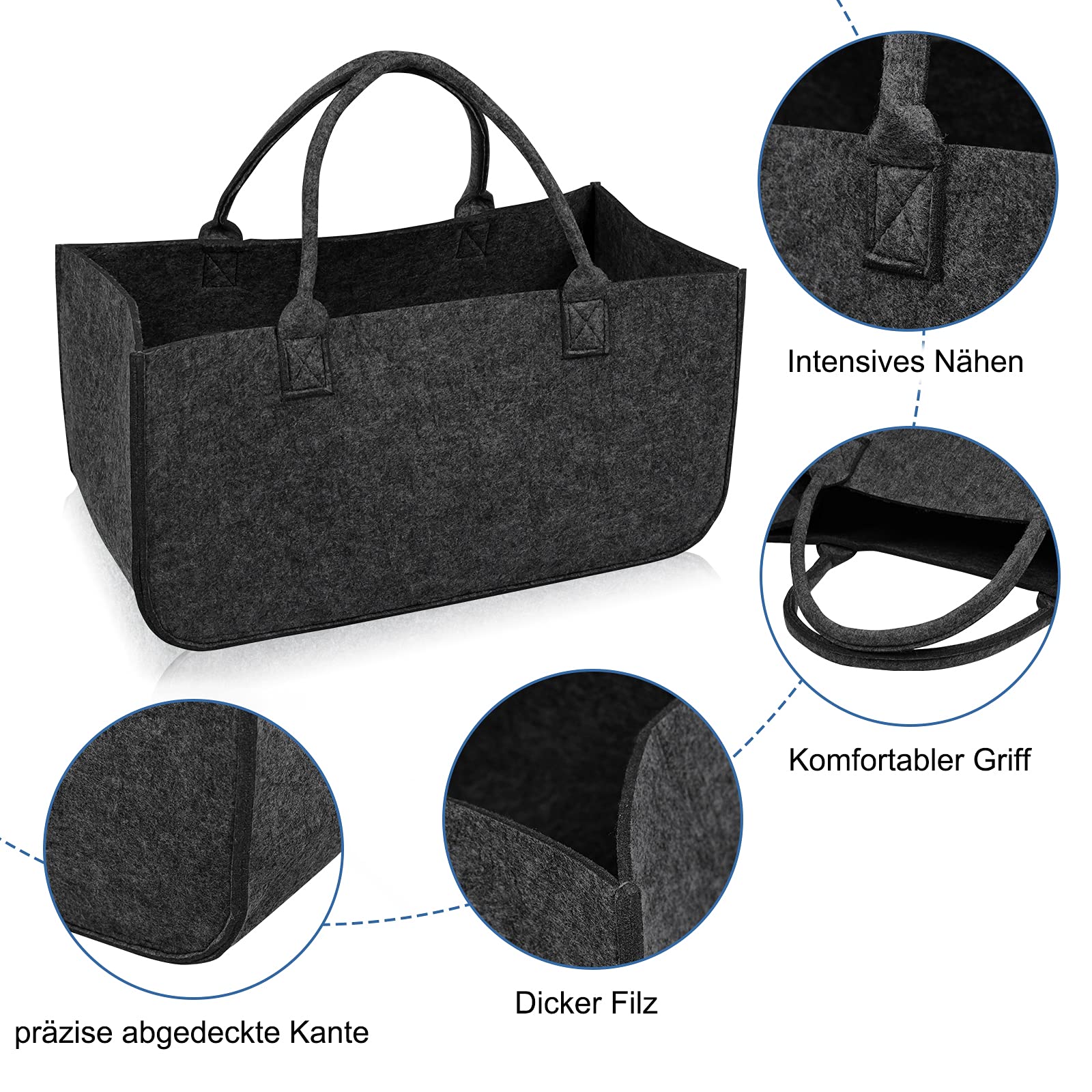 fivmen-filzk-rbe-4er-set-50x25x25-cm-dunkelgrau-mit-griffen-faltbar image 7