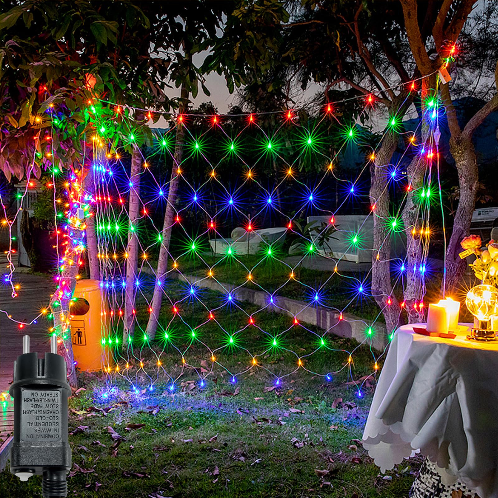 fivmen-lichternetz-6x2-m-280-led-bunt-ip44-8-modi-mit-eu-stecker image 1