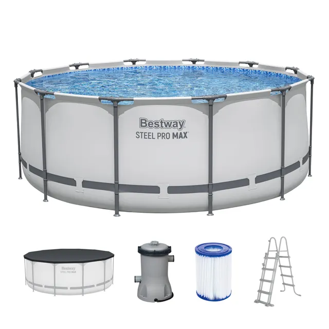 lemodo-bestway-frame-pool-rund-366x122-cm-komplett-set-mit-filterpumpe image 1