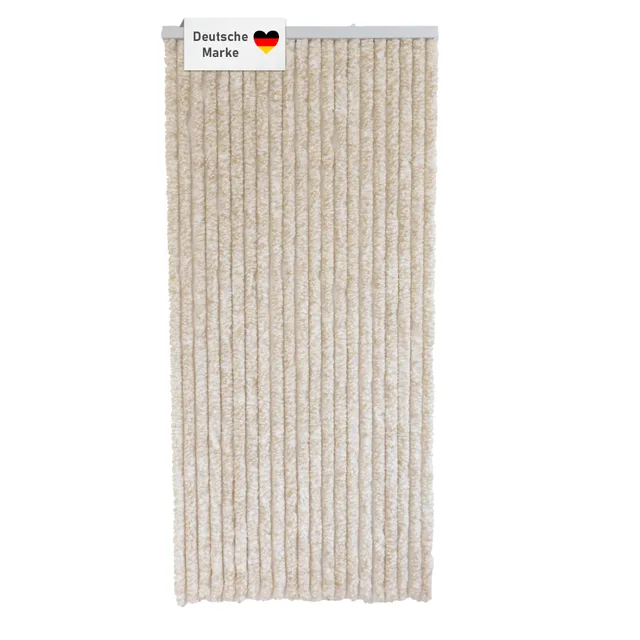 lemodo-t-rvorhang-flauschvorhang-90x200-cm-beige-wei-insektenschutz image 1