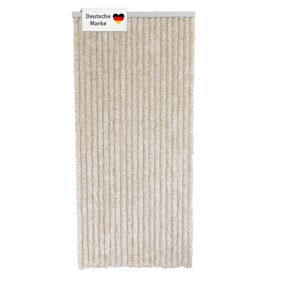 lemodo-t-rvorhang-flauschvorhang-90x200-cm-beige-wei-insektenschutz image 1