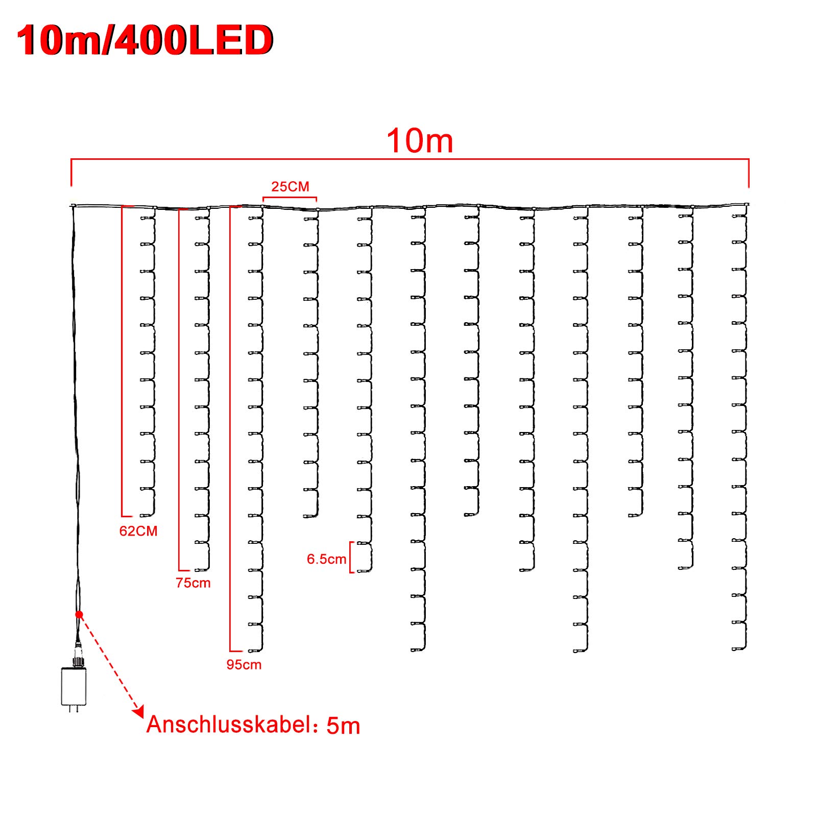 fivmen-lichtervorhang-10-m-400-led-warmwei-8-modi-ip44 image 2