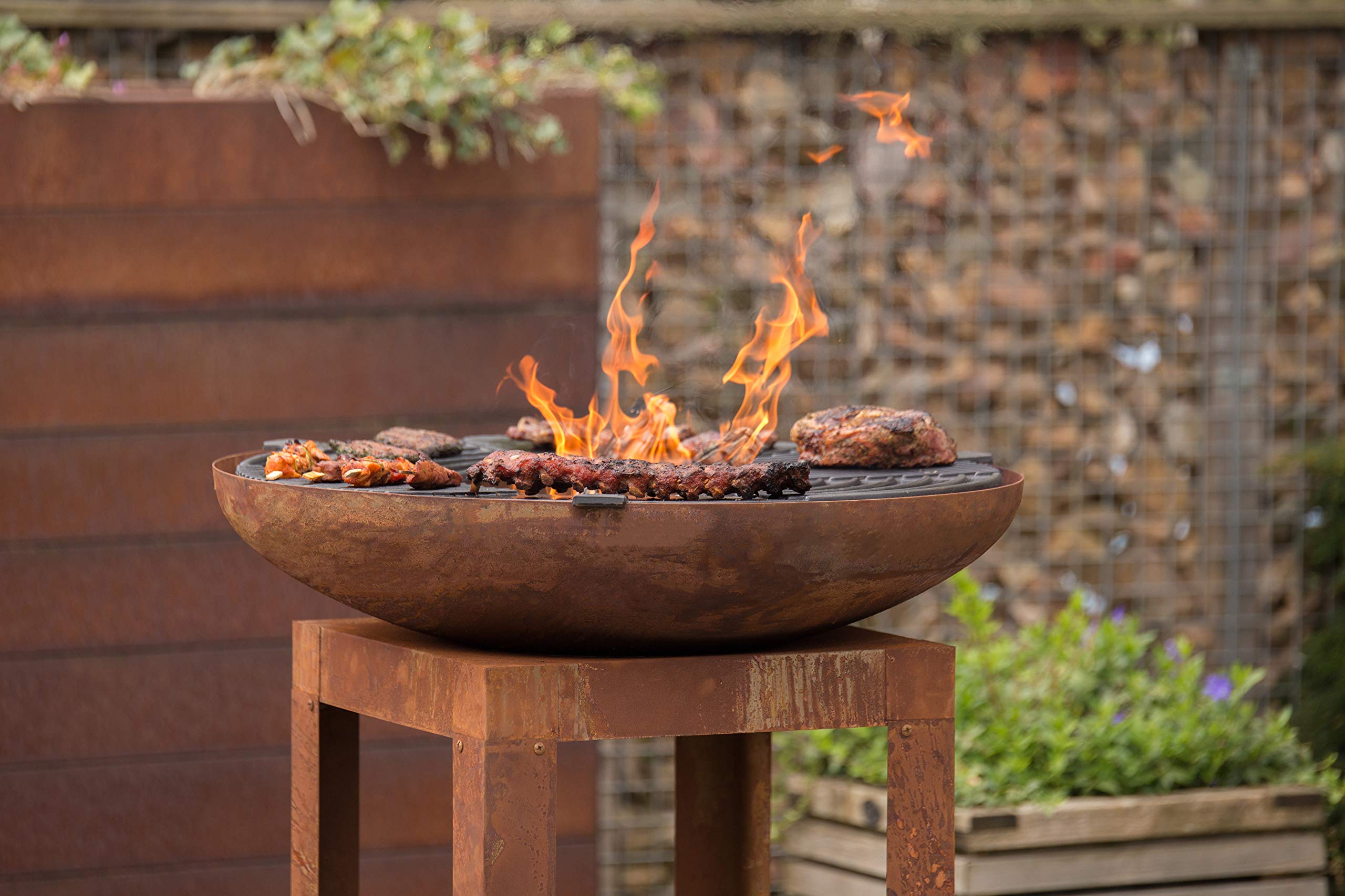lemodo-bbgrill-trinidad-grill-plancha-feuerstelle-mit-holzablage image 3