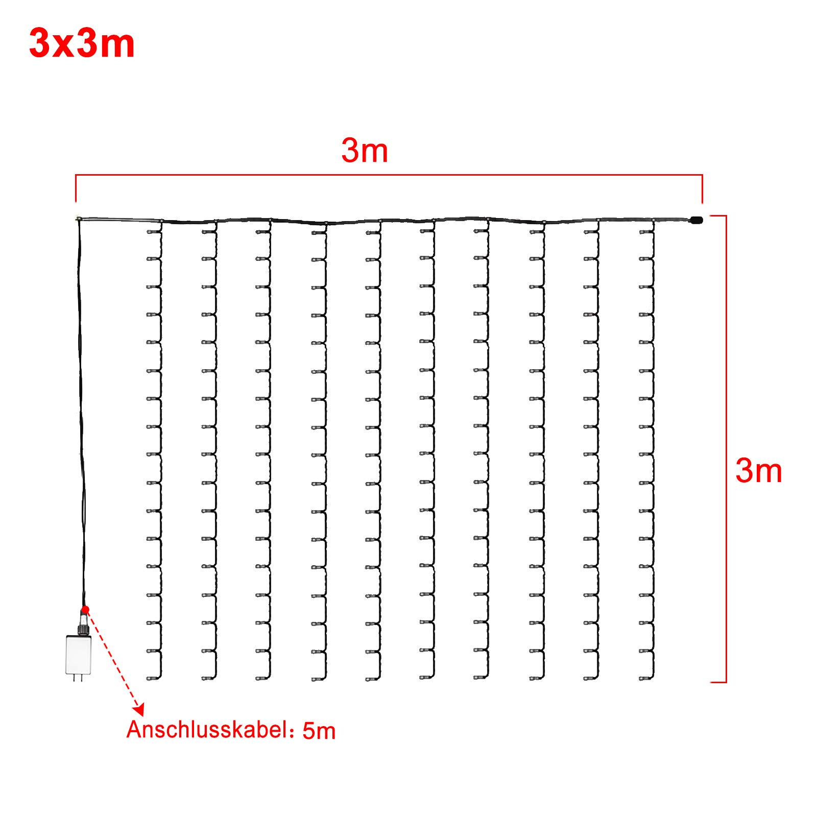 fivmen-lichtervorhang-innen-3x3-m-300-led-warmweiss image 2