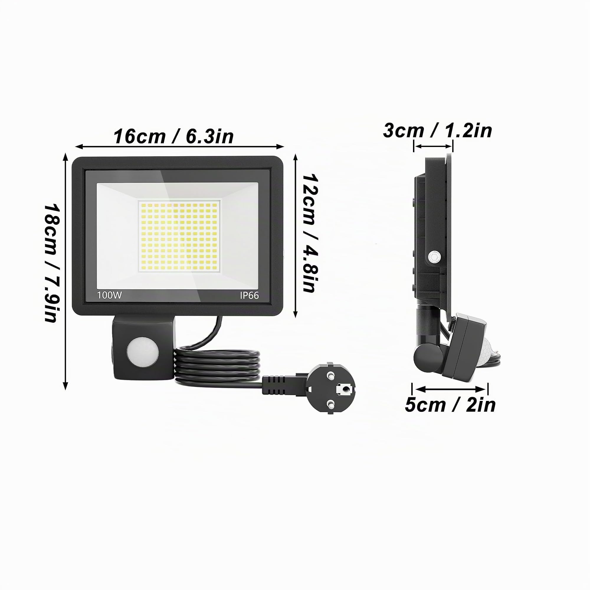 fivmen-baustrahler-100w-3500lm-mit-bewegungsmelder-kaltwei-ip66 image 3