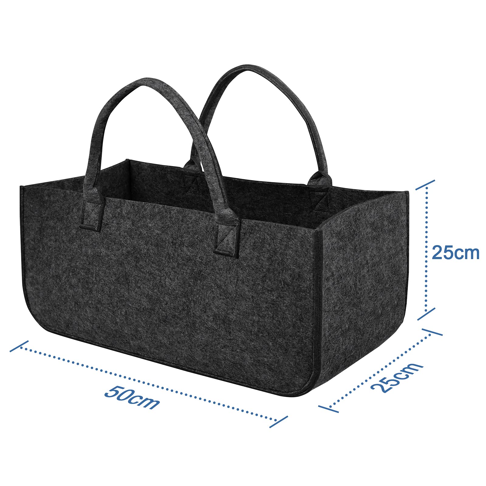 fivmen-filzk-rbe-4er-set-50x25x25-cm-dunkelgrau-mit-griffen-faltbar image 2