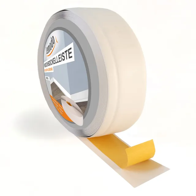 lemodo-sockelleiste-selbstklebend-5-m-wei-50-x-15-mm-weichsockelleiste-pvc image 1