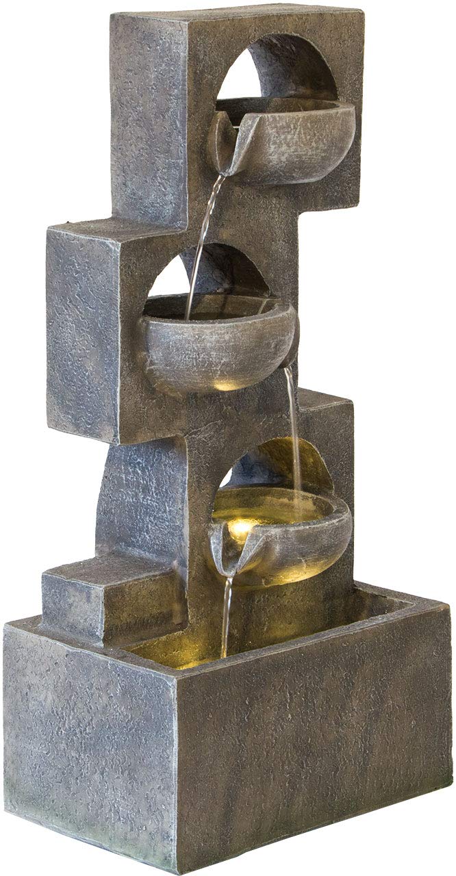 lemodo-nativ-zimmerbrunnen-eckig-led-polyresin-innenbrunnen image 2