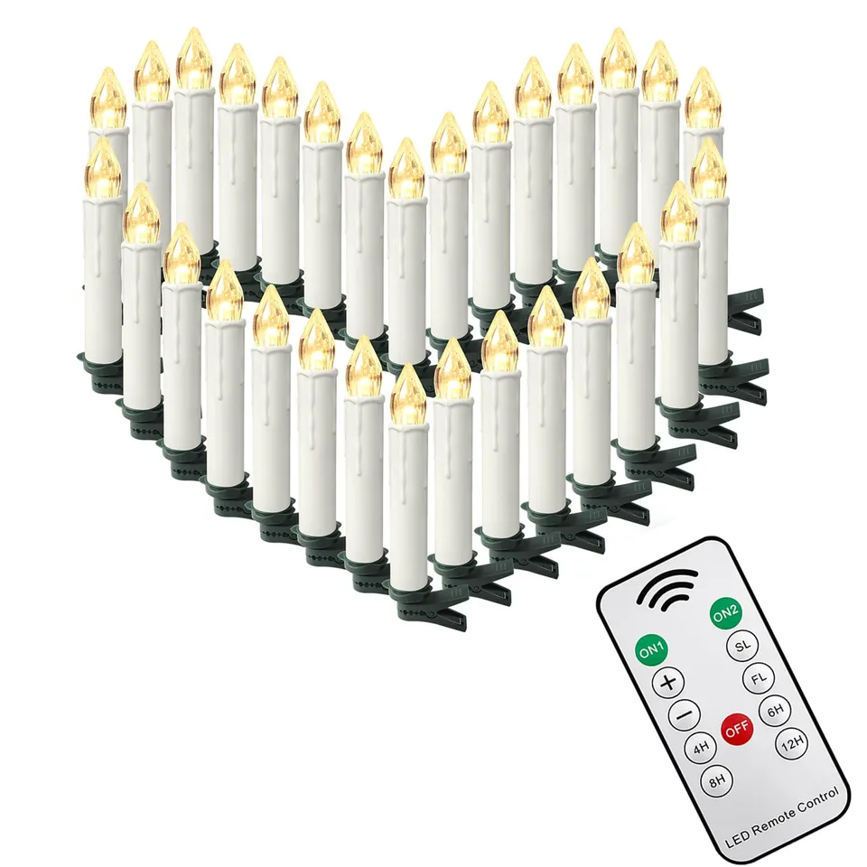 fivmen-led-kerzen-30er-set-warmwei-mit-fernbedienung-und-timer image 1
