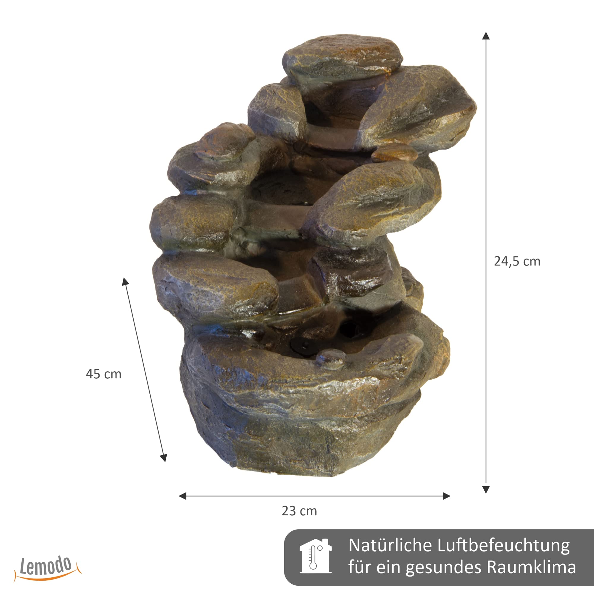 lemodo-nativ-zimmerbrunnen-quelle-und-bachlauf-tischbrunnen-mit-led image 3