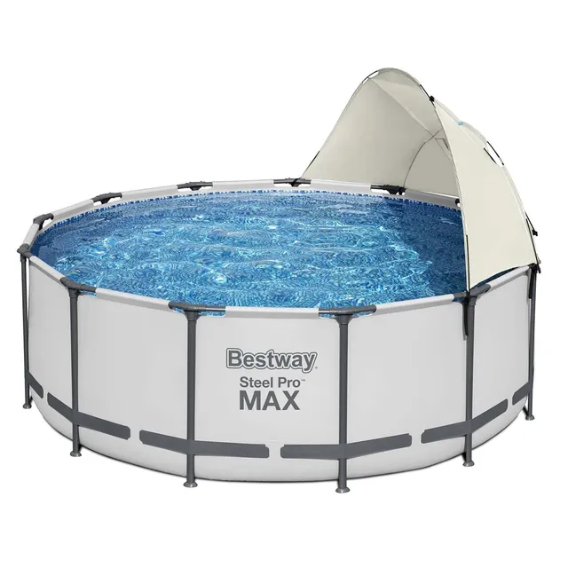 lemodo-bestway-flowclear-sonnenschutzdach-58681-f-r-stahlrahmenpool-305-549-cm image 1