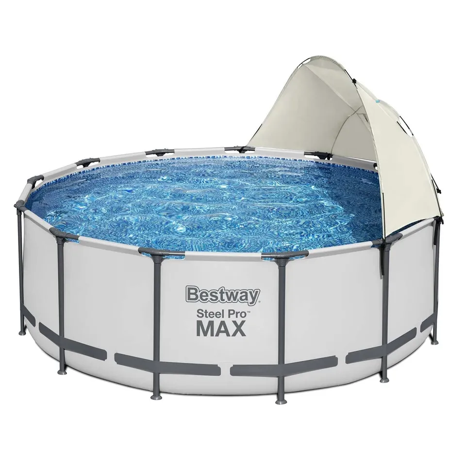 lemodo-bestway-flowclear-sonnenschutzdach-58681-f-r-stahlrahmenpool-305-549-cm image 1