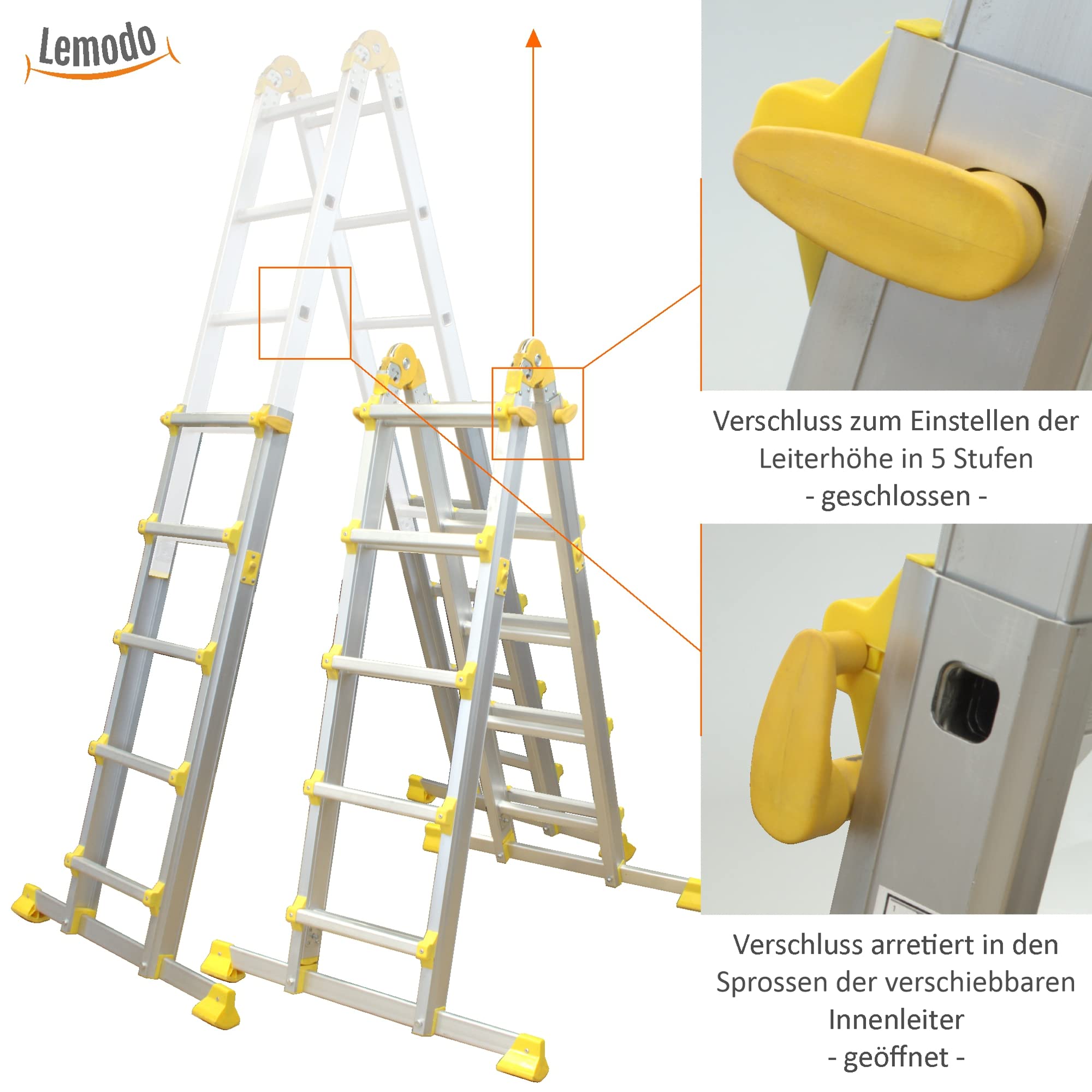 lemodo-mehrzweckleiter-alu-4-teilig-4-6-m-anlege-stehleiter-bis-150-kg image 3