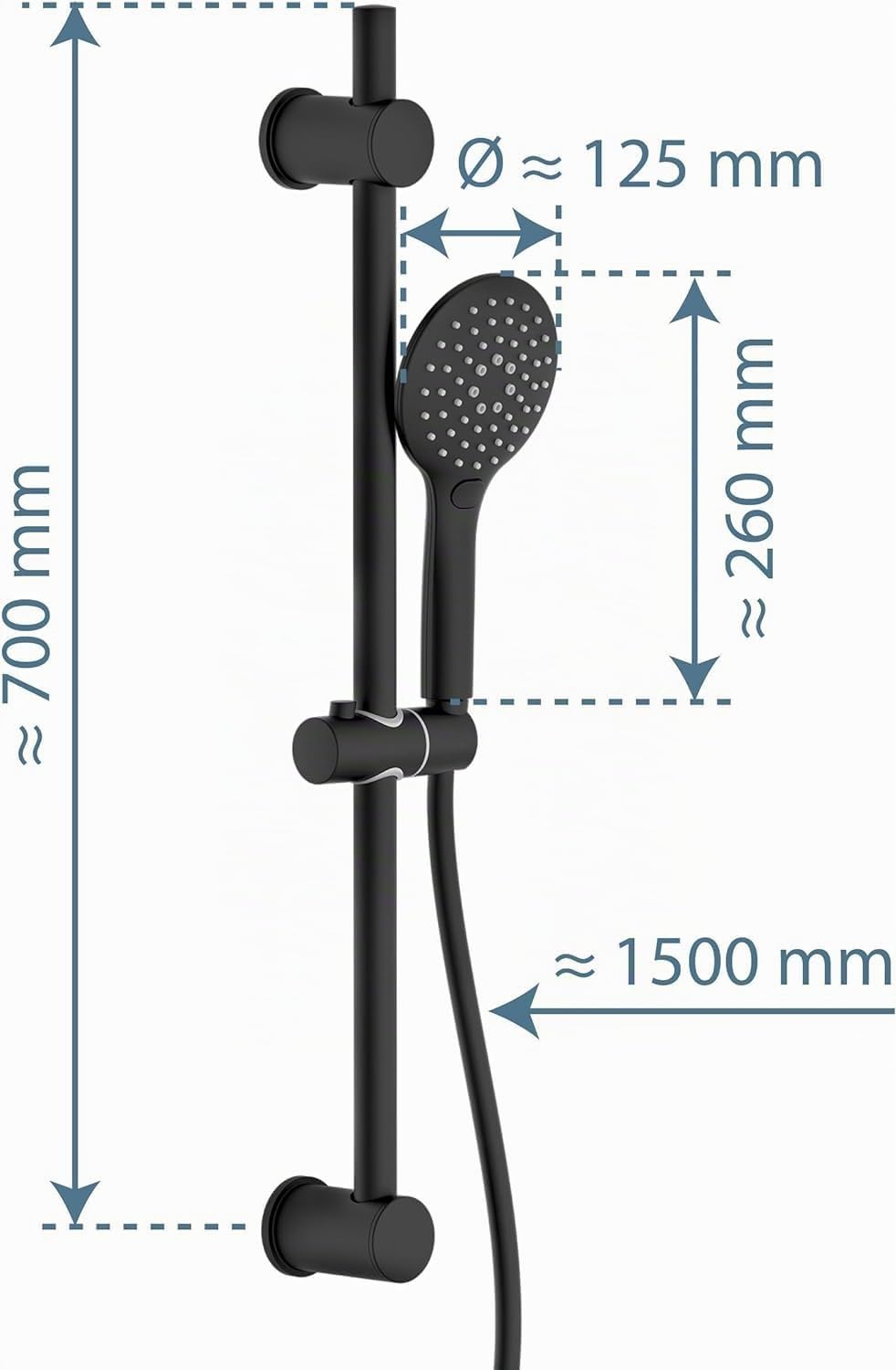 sch-tte-raven-duschstange-70-cm-set-mit-handbrause-schwarz image 2