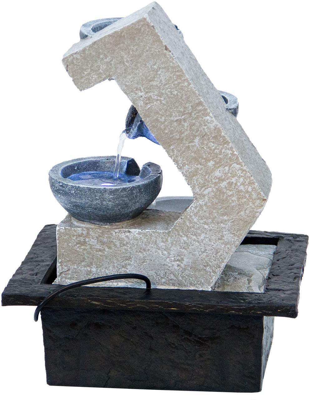 lemodo-zimmerbrunnen-tischbrunnen-beton-optik-mit-led-und-pumpe image 6