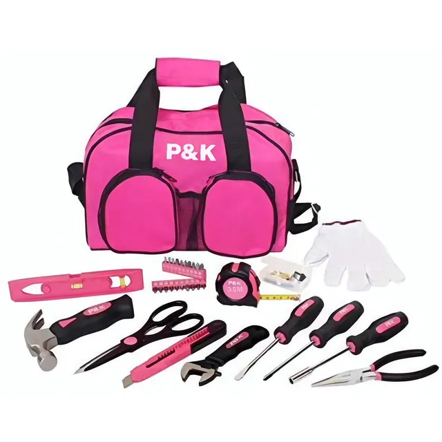 p-k-werkzeugtaschen-set-77-teilig-pink image 1