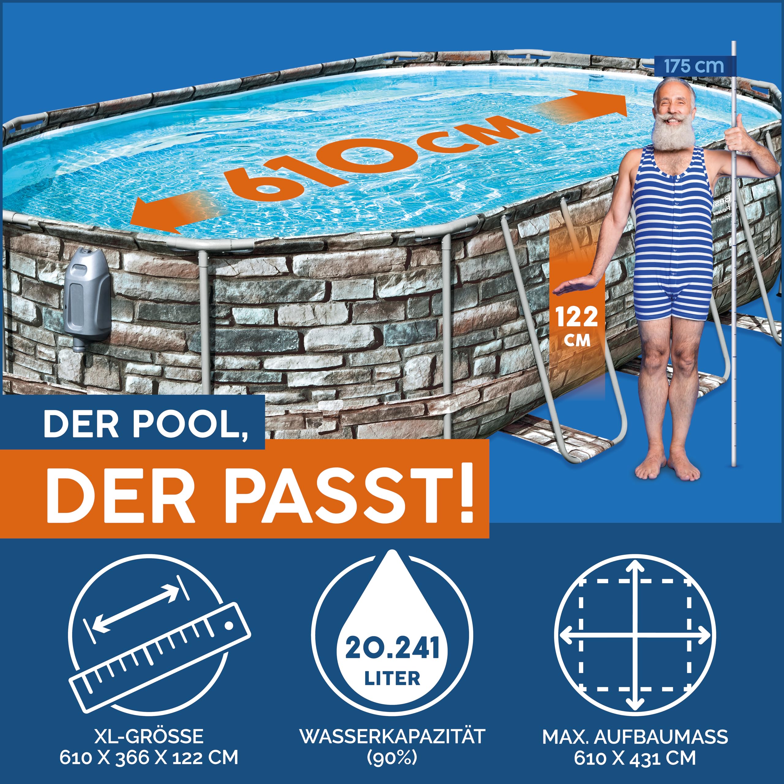 bestway-power-steel-comfort-jet-frame-pool-set-oval-610-x-366-x-122-cm-steinwand image 2
