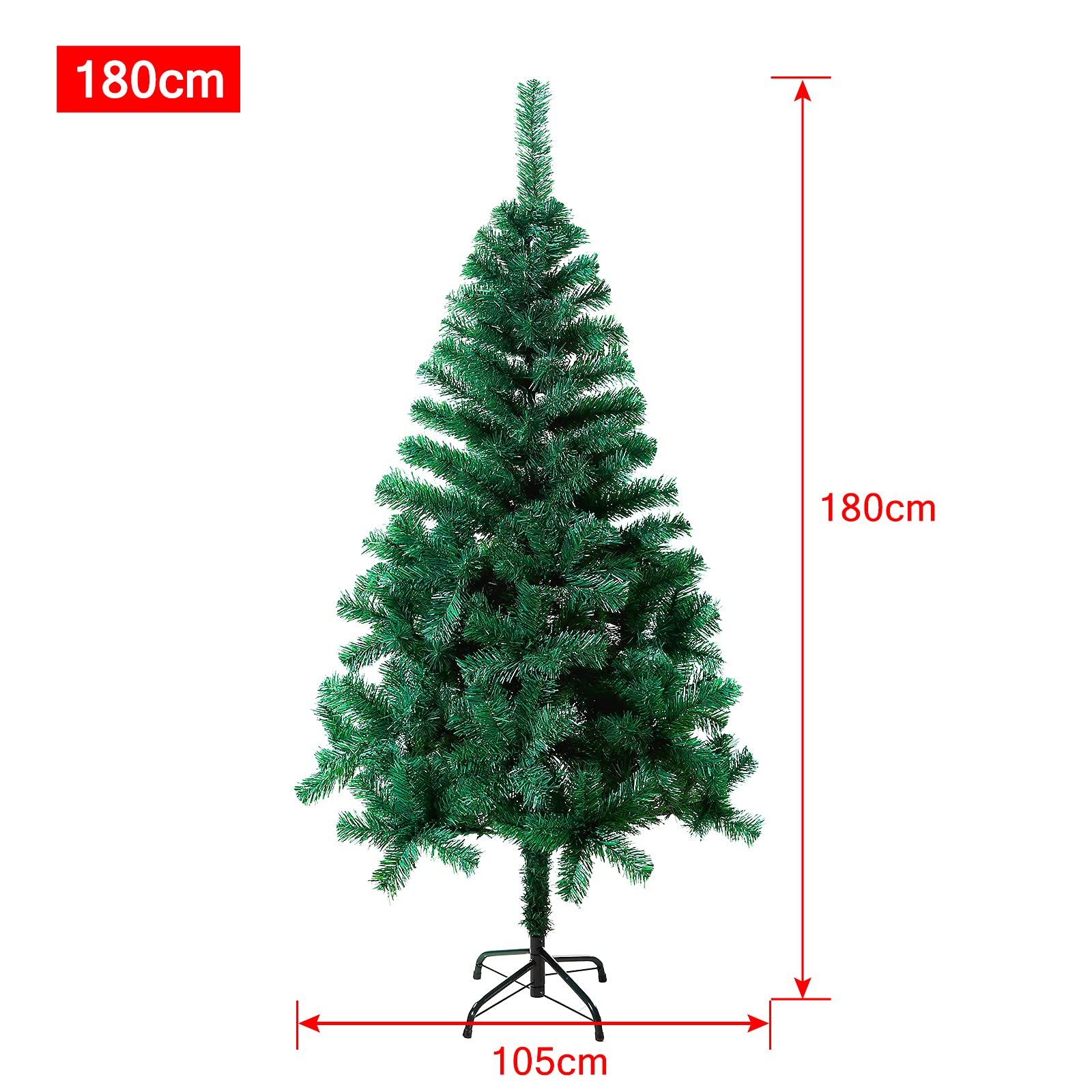 fivmen-weihnachtsbaum-k-nstlich-180-cm-gr-n-tannenbaum-mit-500-spitzen-und-st-nd image 2